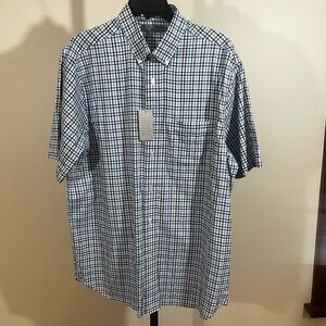🔴 Nwt Cremieux mens large short sleeve button down shirt
